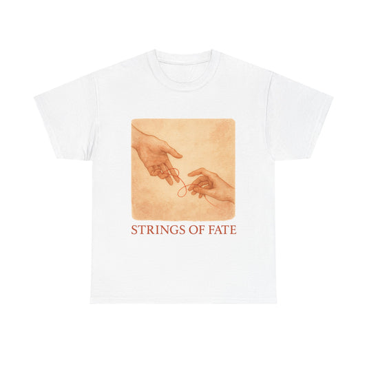 Strings of Fate Cotton Tee - Unisex T-Shirt for Love, Connection, Gift for Couples, Inspirational Quote, Perfect for Any Occasion