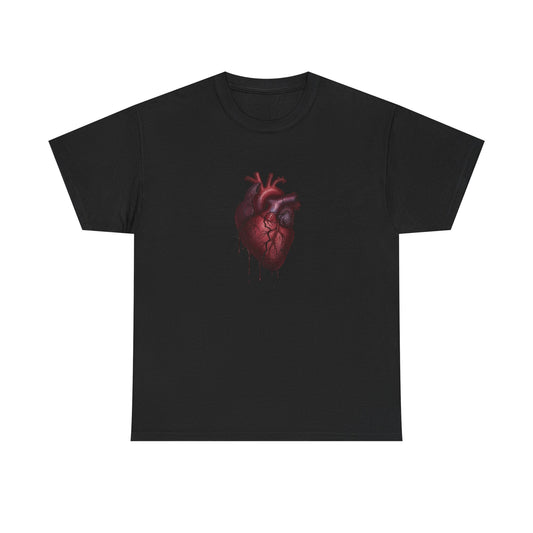 Anatomical Heart T‑Shirt — Realistic Red Heart Graphic Tee