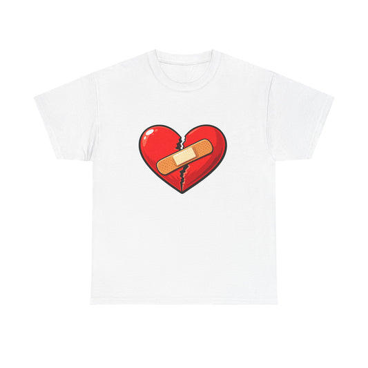 T-Shirt — Broken Heart with Bandage Graphic Tee